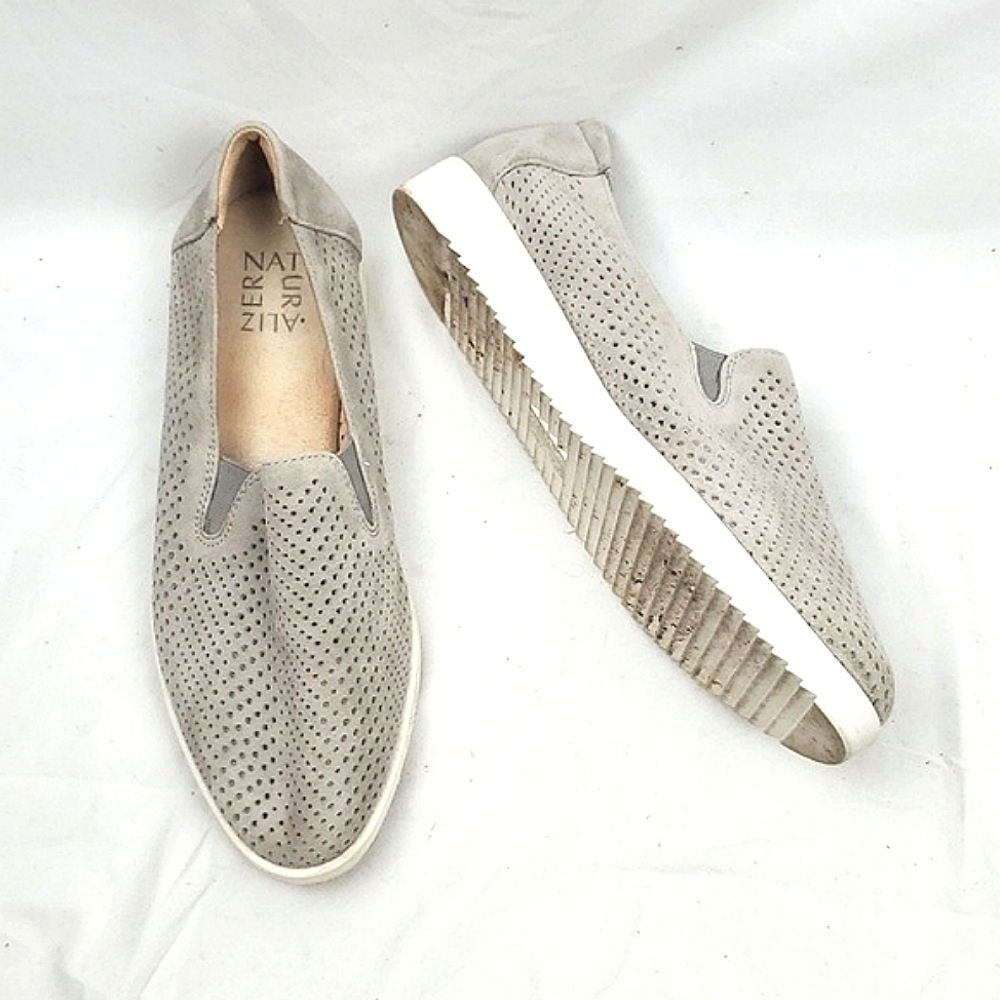 Naturalizer Donnie‎ Gray Perforated Leather Slip On Loafer